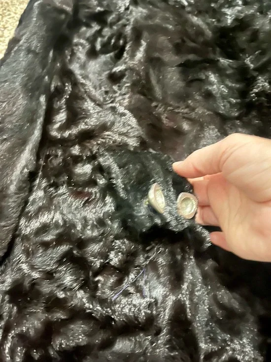 Vintage Black Fur Coat Hip Length Lined Custom Made - Picture 10 of 12